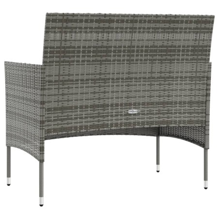 Salon de jardin 8 pcs avec coussins résine tressée gris
