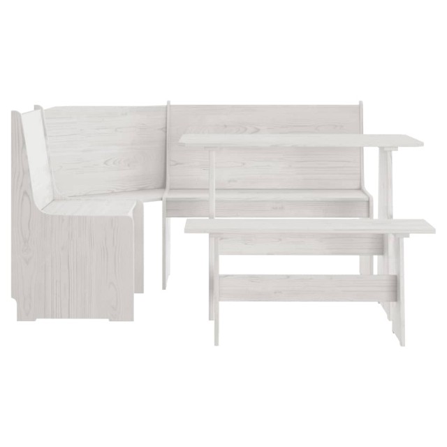 Ensemble à manger REINE 3 pcs blanc bois de pin massif