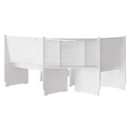 Ensemble à manger REINE 3 pcs blanc bois de pin massif
