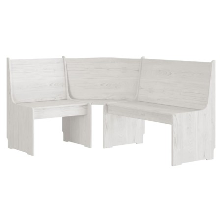 Ensemble à manger REINE 3 pcs blanc bois de pin massif