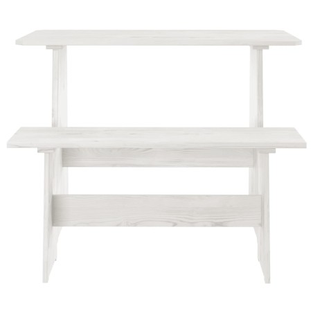 Ensemble à manger REINE 3 pcs blanc bois de pin massif