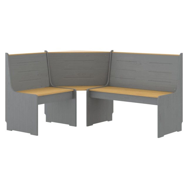 Ensemble à manger REINE 3 pcs marron miel gris bois pin massif