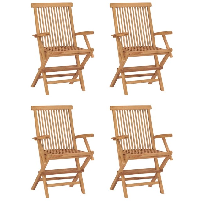 Ensemble à manger d'extérieur pliable 5 pcs Bois solide de teck