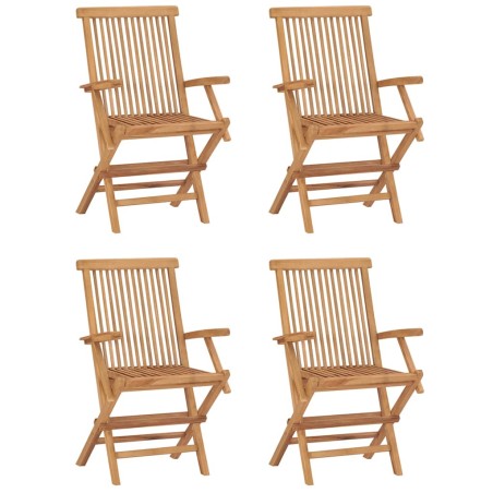 Ensemble à manger d'extérieur pliable 5 pcs Bois solide de teck