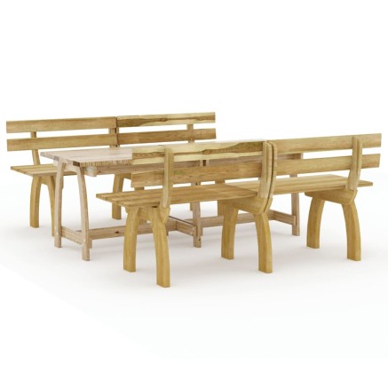 Ensemble à manger de jardin 3 pcs Bois de pin imprégné 2