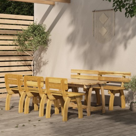 Ensemble à manger de jardin 5 pcs Bois de pin imprégné