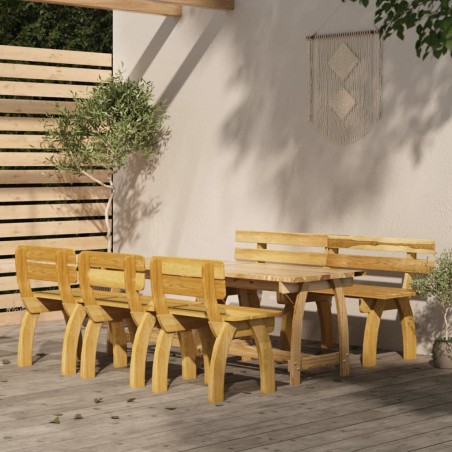 Ensemble à manger de jardin 5 pcs Bois de pin imprégné