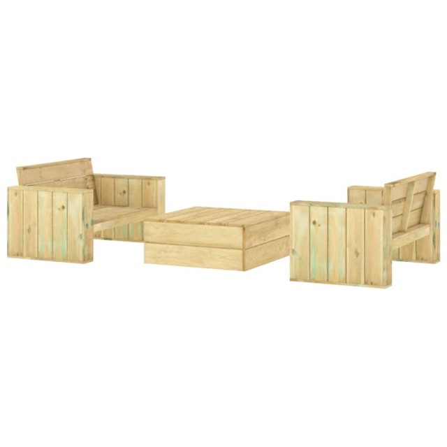Salon de jardin 3 pcs Bois massif de pin imprégné