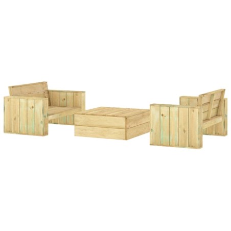 Salon de jardin 3 pcs Bois massif de pin imprégné