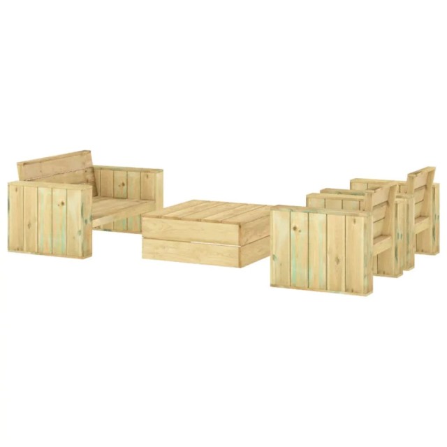 Salon de jardin 4 pcs Bois massif de pin imprégné