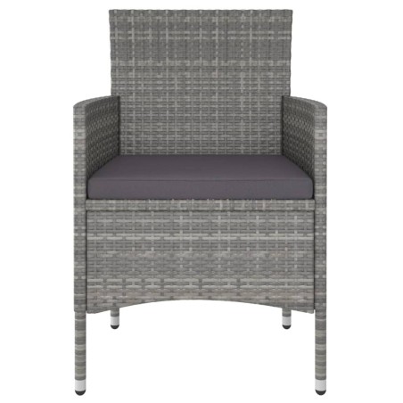 Ensemble à manger de jardin 3 pcs Résine tressée Gris