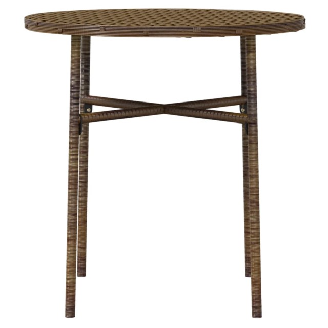 Ensemble à manger de jardin 3pcs Résine tressée Marron