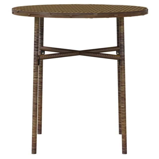 Ensemble à manger de jardin 3pcs Résine tressée Marron