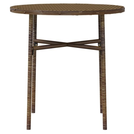 Ensemble à manger de jardin 3pcs Résine tressée Marron