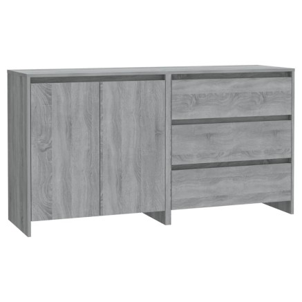 Buffets 2 pcs Sonoma gris Bois d'ingénierie 2