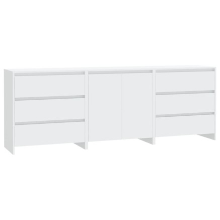 Buffets 3 pcs Blanc Bois d'ingénierie 2