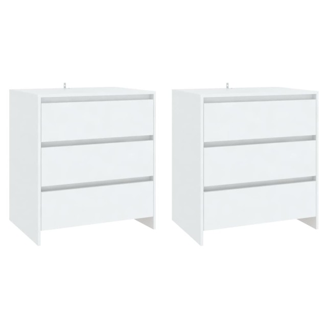Buffets 3 pcs Blanc Bois d'ingénierie