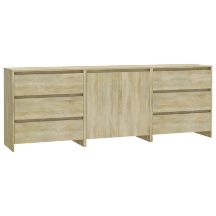 Buffets 3 pcs Chêne sonoma Bois d'ingénierie 2