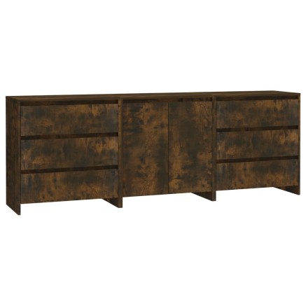 Buffets 3 pcs Chêne fumé Bois d'ingénierie 2