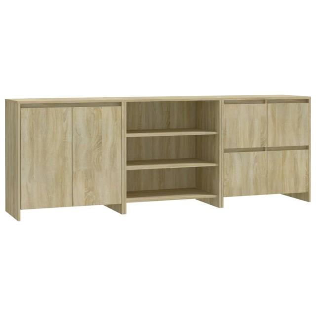 Buffets 3 pcs Chêne sonoma Bois d'ingénierie