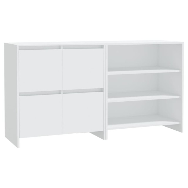 Buffets 2 pcs Blanc Bois d'ingénierie