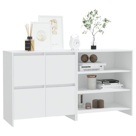 Buffets 2 pcs Blanc Bois d'ingénierie