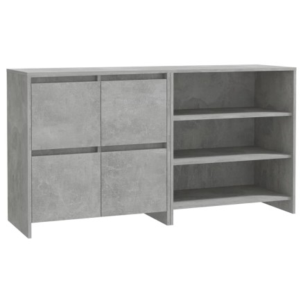Buffets 2 pcs Gris béton Bois d'ingénierie 2