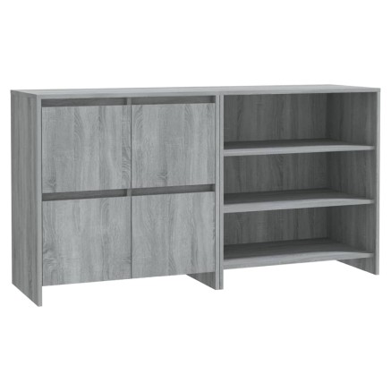 Buffets 2 pcs Sonoma gris Bois d'ingénierie 2