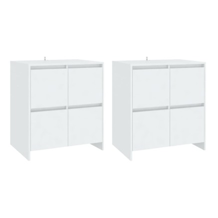 Buffets 2 pcs Blanc 70x41x75 cm Bois d'ingénierie 2