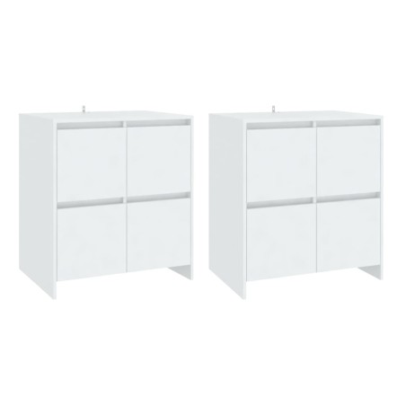 Buffets 2 pcs Blanc 70x41x75 cm Bois d'ingénierie