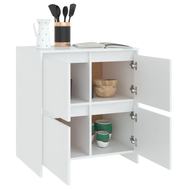 Buffets 2 pcs Blanc 70x41x75 cm Bois d'ingénierie