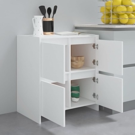 Buffets 2 pcs Blanc 70x41x75 cm Bois d'ingénierie