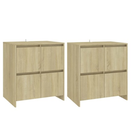 Buffets 2 pcs Chêne Sonoma 70x41x75 cm Bois d'ingénierie 2