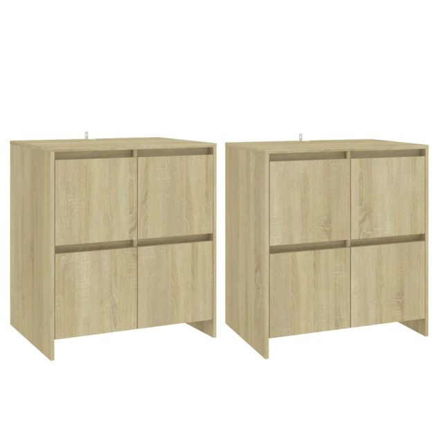 Buffets 2 pcs Chêne Sonoma 70x41x75 cm Bois d'ingénierie