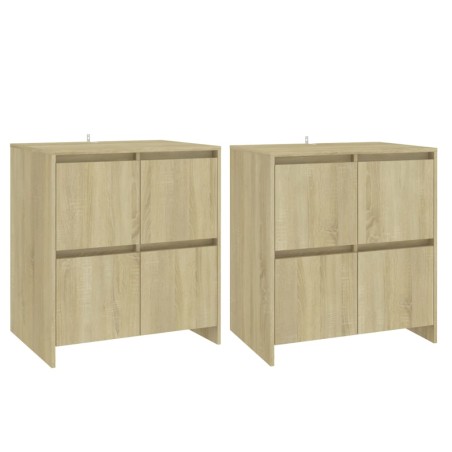 Buffets 2 pcs Chêne Sonoma 70x41x75 cm Bois d'ingénierie