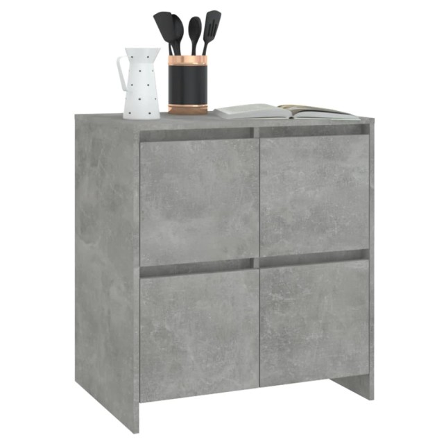 Buffets 2 pcs Gris béton 70x41x75 cm Bois d'ingénierie