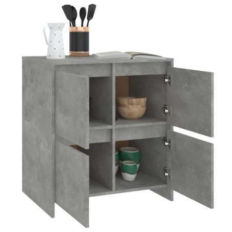 Buffets 2 pcs Gris béton 70x41x75 cm Bois d'ingénierie