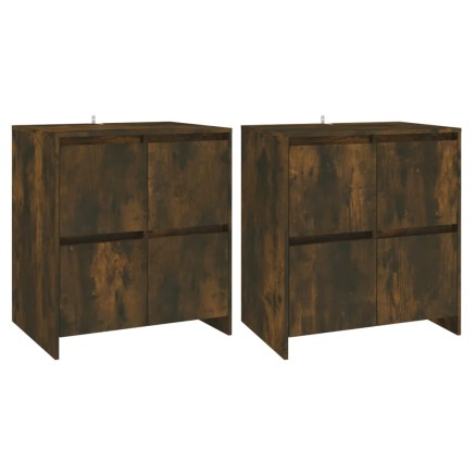 Buffets 2 pcs Chêne fumé 70x41x75 cm Bois d'ingénierie 2