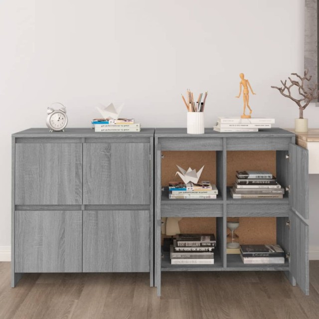 Buffets 2 pcs Sonoma gris 70x41x75 cm Bois d'ingénierie