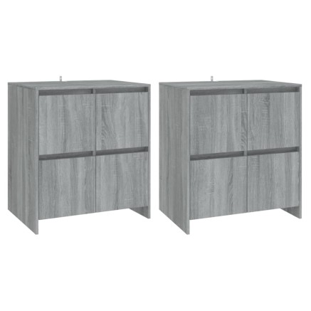 Buffets 2 pcs Sonoma gris 70x41x75 cm Bois d'ingénierie 2