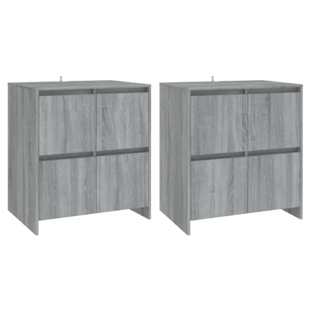 Buffets 2 pcs Sonoma gris 70x41x75 cm Bois d'ingénierie