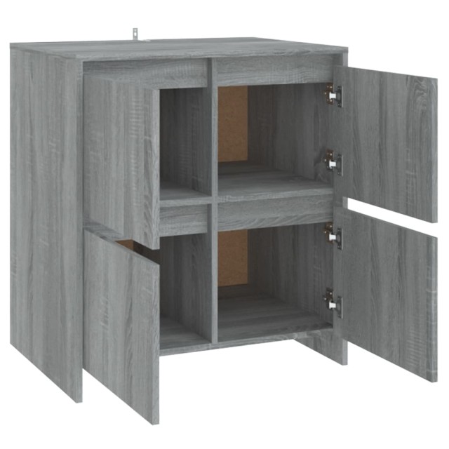 Buffets 2 pcs Sonoma gris 70x41x75 cm Bois d'ingénierie
