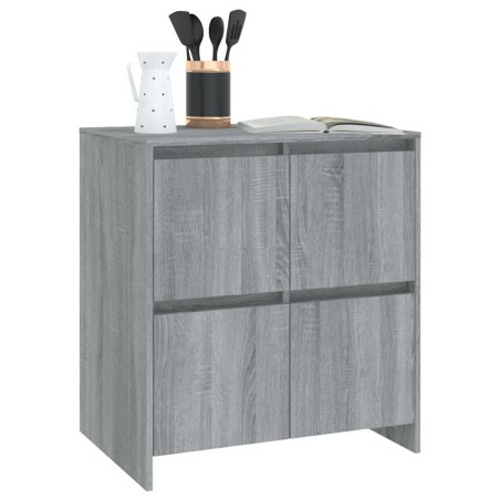 Buffets 2 pcs Sonoma gris 70x41x75 cm Bois d'ingénierie
