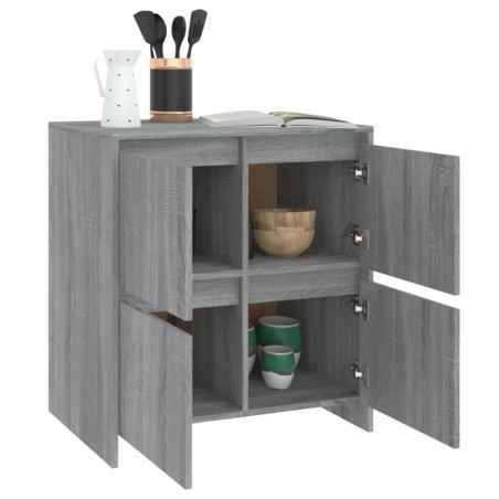 Buffets 2 pcs Sonoma gris 70x41x75 cm Bois d'ingénierie