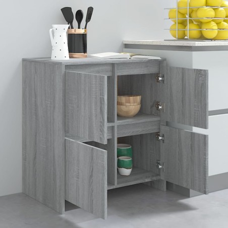 Buffets 2 pcs Sonoma gris 70x41x75 cm Bois d'ingénierie