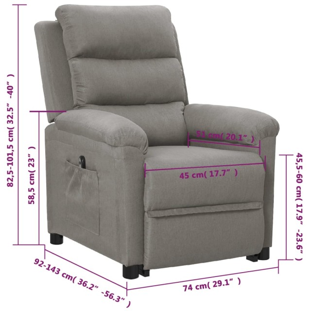 Fauteuil Gris clair Tissu