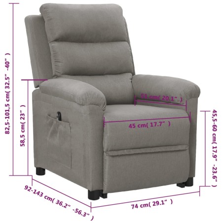 Fauteuil Gris clair Tissu
