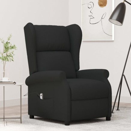 Fauteuil inclinable électrique à oreilles noir tissu