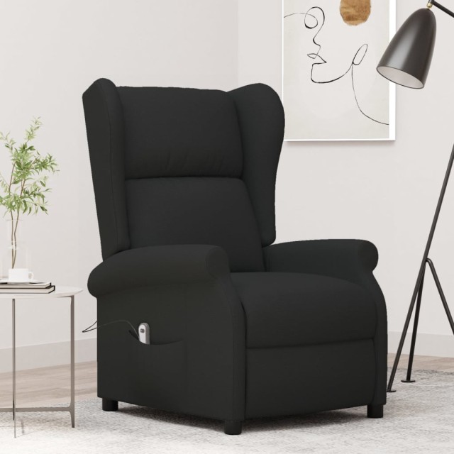 Fauteuil inclinable électrique à oreilles noir tissu