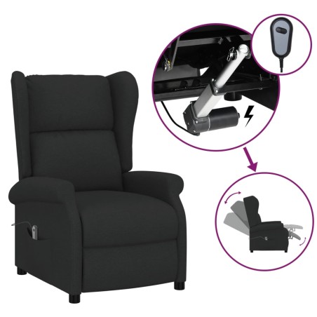 Fauteuil inclinable électrique à oreilles noir tissu
